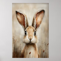 Easter Rabbit Print, Spring Bunny Cottagecore