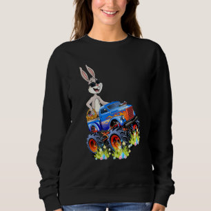 Easter Rabbit Riding Monster Truck Boys Girls Todd Sweatshirt