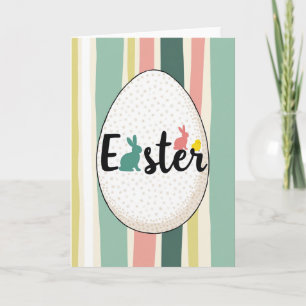 Easter Rabbit Stripe Pattern Card