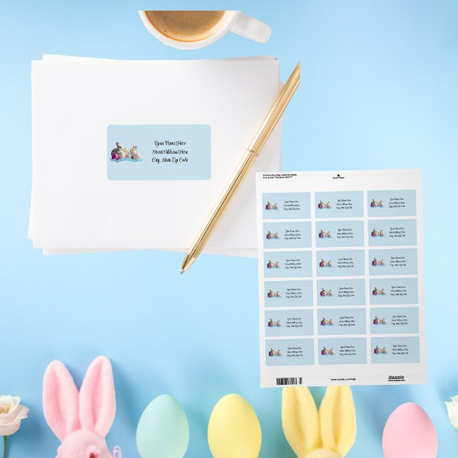 Easter Rabbits & Easter Eggs Return Address Labels (Creator Uploaded)
