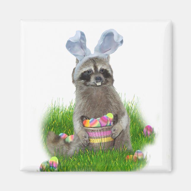 Easter Racoon Bandit Magnet (Front)