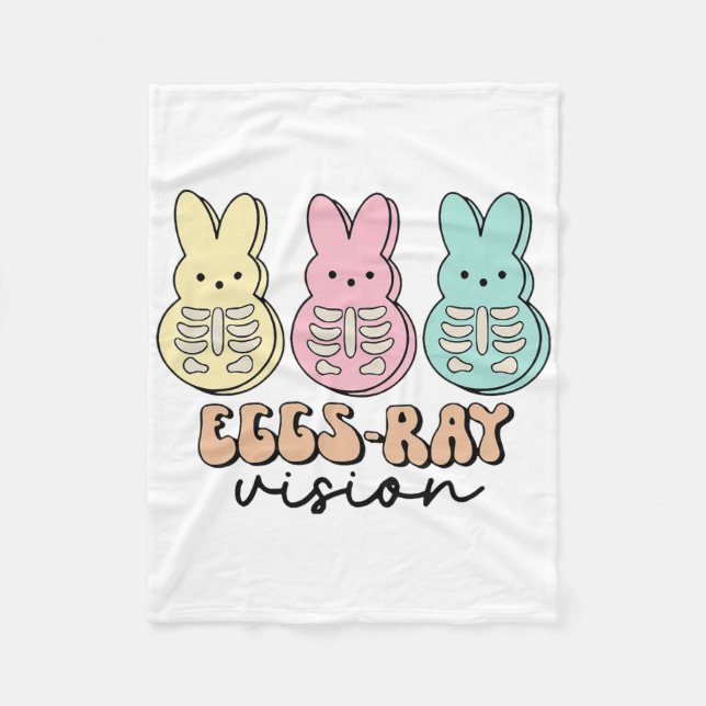 Easter Radiology Bunny Eggs-ray Vision Xray Tech R Fleece Blanket (Front)