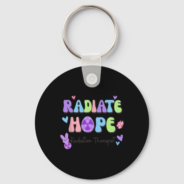 Easter Radiology Therapist Cute Bunny Radiation Th Key Ring (Front)