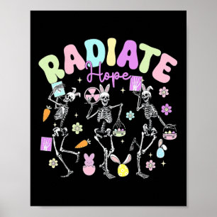 Easter Radiology Therapist Skeleton Dancing Radiat Poster