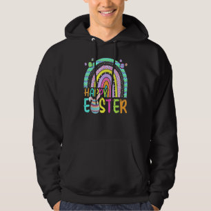 Easter Rainbow Bunny Easter Rabbit Egg Hunting Bas Hoodie
