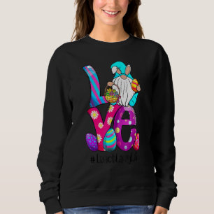 Easter Rainbow Leopard Bunny Ear Education Teacher Sweatshirt