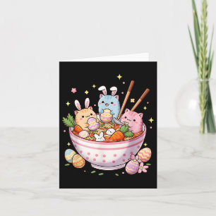 Easter Ramen Cats Cute Anime Happy Easter Day Wome Card