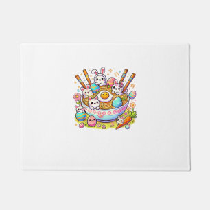 Easter Ramen Cats Cute Anime Happy Easter Day Wome Doormat