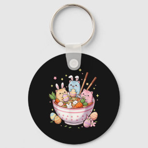 Easter Ramen Cats Cute Anime Happy Easter Day Wome Key Ring