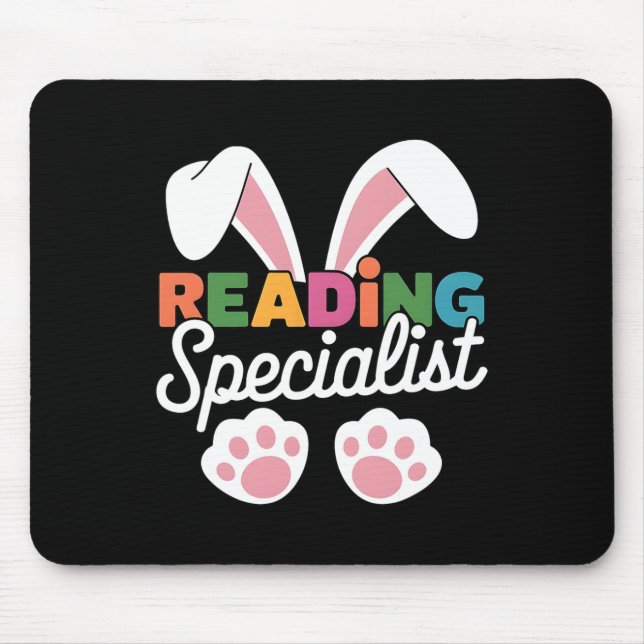 Easter Reading Specialist Teacher Easter Bunny Lit Mouse Pad (Front)