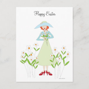 Easter Red Shoes Holiday Postcard