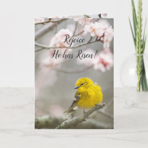 Easter Rejoice He is Risen Spring Bird  Holiday Card