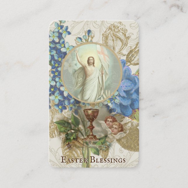Easter Religious Paschal Prayer Holy Card (Front)