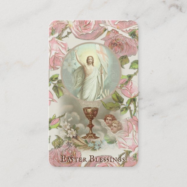 Easter Religious Paschal Prayer Holy Card (Front)