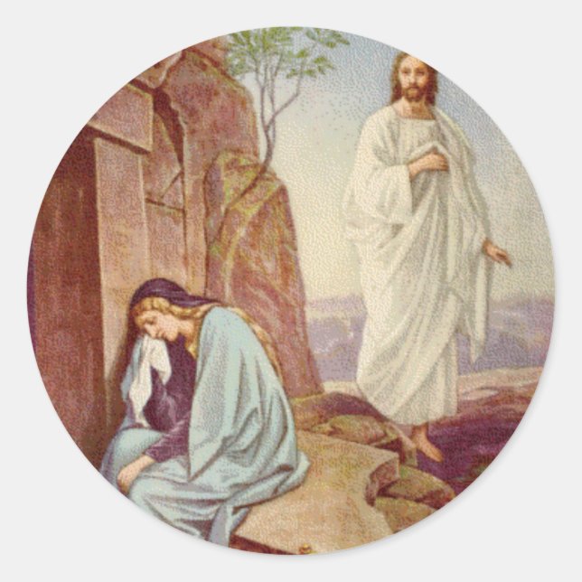 Easter Resurrection Day Classic Round Sticker (Front)