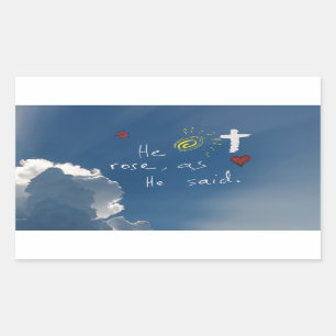 Easter Resurrection He Is Risen Jesus Rose Rectangular Sticker