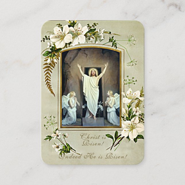 Easter Resurrection Holy Cards Paschal Prayer (Front)