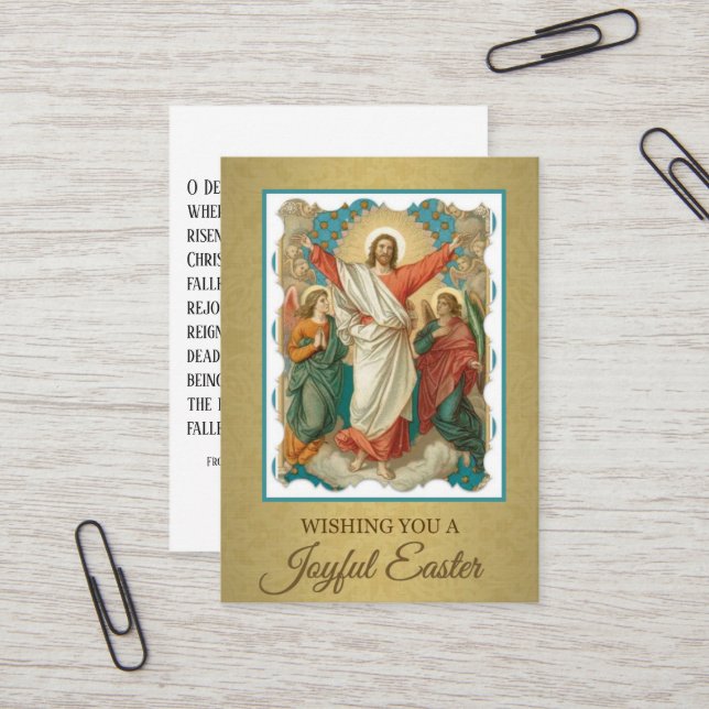 Easter Resurrection Holy Cards w/prayer St. John (Front/Back In Situ)