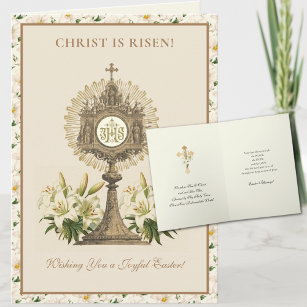 Easter Resurrection Jesus Christian Lilies Holiday Card