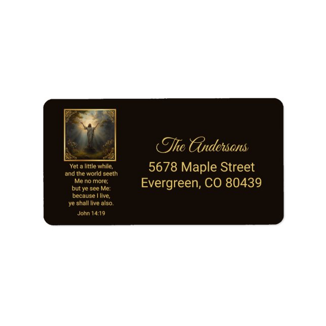Easter Resurrection Religious Label (Front)