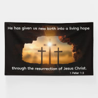 Easter Resurrection Scene with Three Crosses
