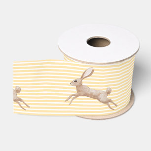 Easter Ribbon with Leaping Bunny Design Grosgrain Ribbon