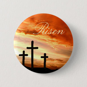 Easter risen 6 cm round badge