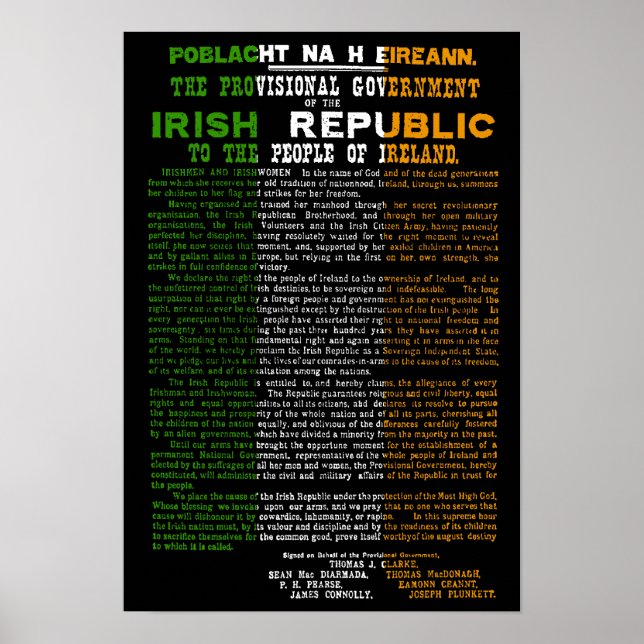Easter Rising Proclamation of the Irish Republic Poster (Front)
