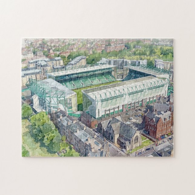 Easter Road Stadium Edinburgh Watercolour Art Jigsaw Puzzle (Horizontal)
