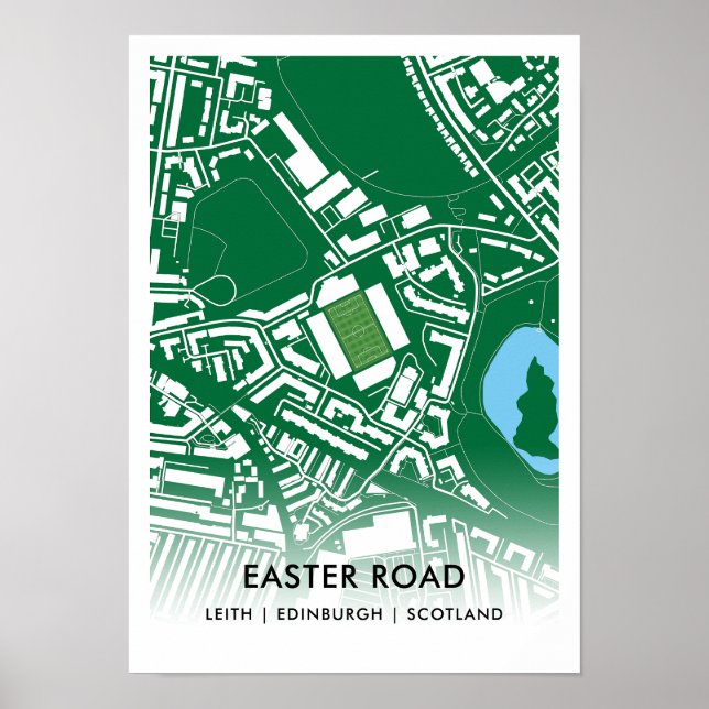 Easter Road Stadium Poster – Home of Hibernian FC, (Front)