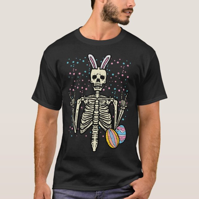 Easter Rocker Skeleton Rock Hand Men Boys Toddler  T-Shirt (Front)
