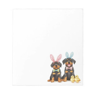 Easter Rottweiler Dogs Bunny Ears Notepad