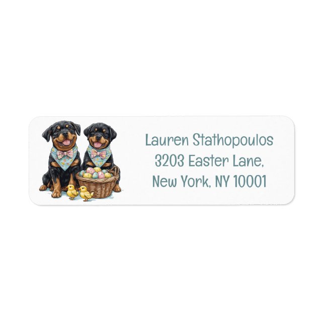 Easter Rottweiler Dogs Easter Basket (Front)