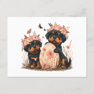 Easter Rottweiler Dogs Holiday Postcard