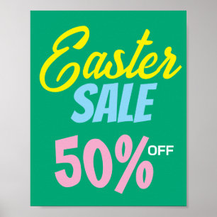 Easter Sale Sign, 50% Off Sale Sign, Easter Sale Poster