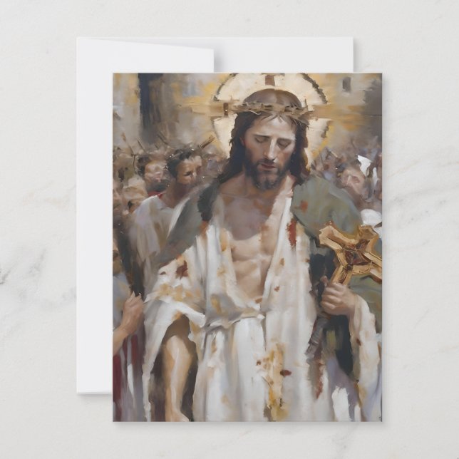 Easter Scene B - Oils Holiday Card (Front)