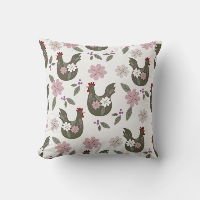 Easter seamless pattern with chicken.  cushion (Front)