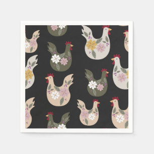 Easter seamless pattern with chicken.  napkin