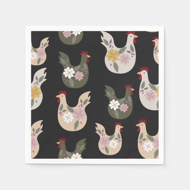 Easter seamless pattern with chicken.  napkin (Front)