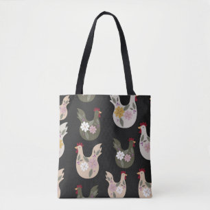 Easter seamless pattern with chicken. tote bag