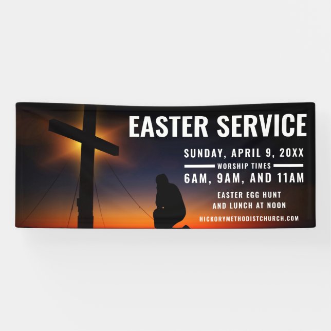 Easter Service Time Banner for Churches (Horizontal)