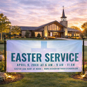 Easter Service Time Banner for Churches