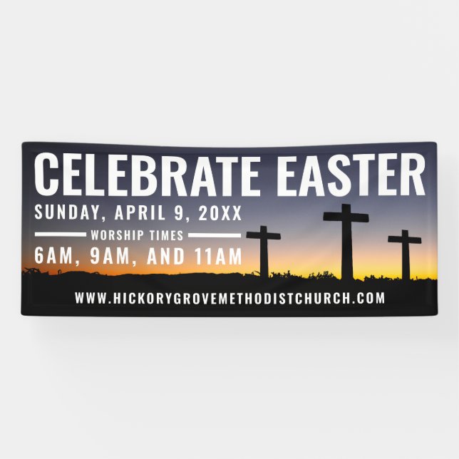 Easter Service Time Banner for Churches (Horizontal)