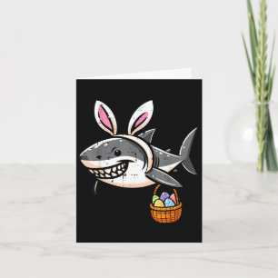 Easter shark bunny ears egg basket cute boys kids card
