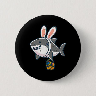 Easter Shark Bunny Eggs Cute Hunting Toddler Boys 6 Cm Round Badge