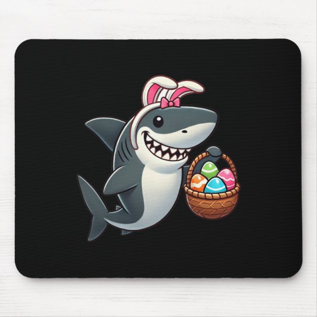 Easter Shark Easter Sket Bunny Ears Happy Easter B Mouse Pad (Front)