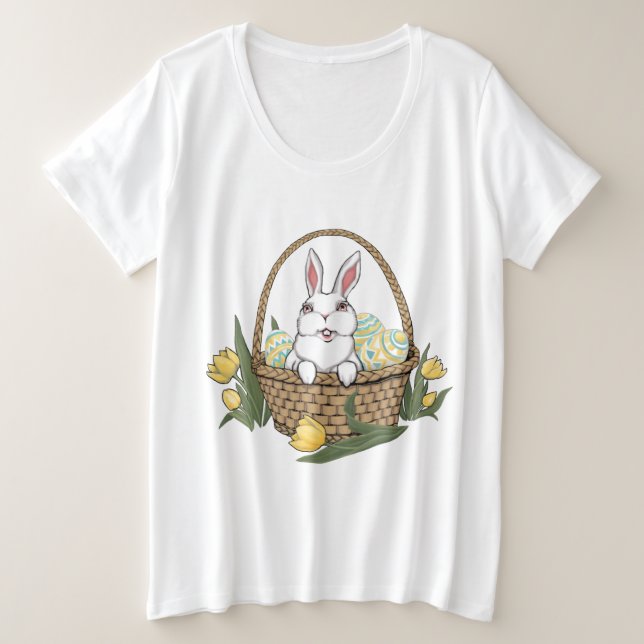 Easter Shirt Easter Bunny Basket Ladies T-shirt (Design Front)