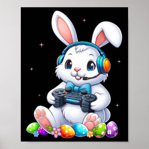 Easter Shirts Bunny Egg Funny Boys Girls Kids Game Poster