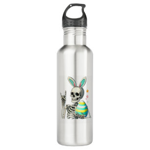 Easter Skeleton Bunny Rock Hand Rocker Boys Kids M 710 Ml Water Bottle