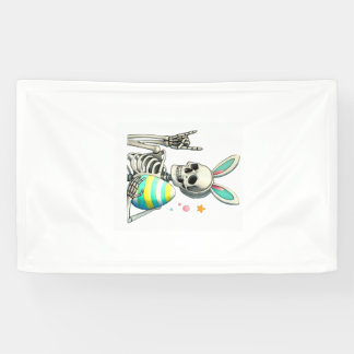 Easter Skeleton Bunny Rock Hand Rocker Boys Kids M Banner